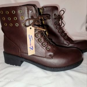 NWT Seven7 Brown Vegan Combat Boots